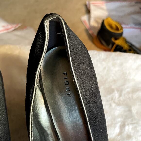 Fioni Size 7.5 heel 4" platform .5" Black soft peep toe - Picture 10 of 11